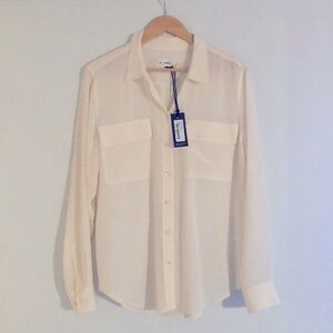 R label ivory silk shirt